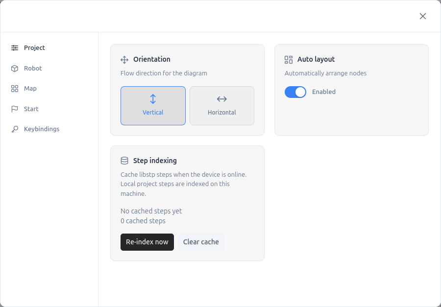 Settings - Project tab