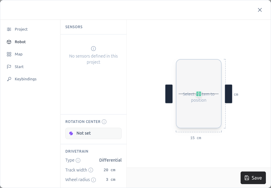 Settings - Robot tab